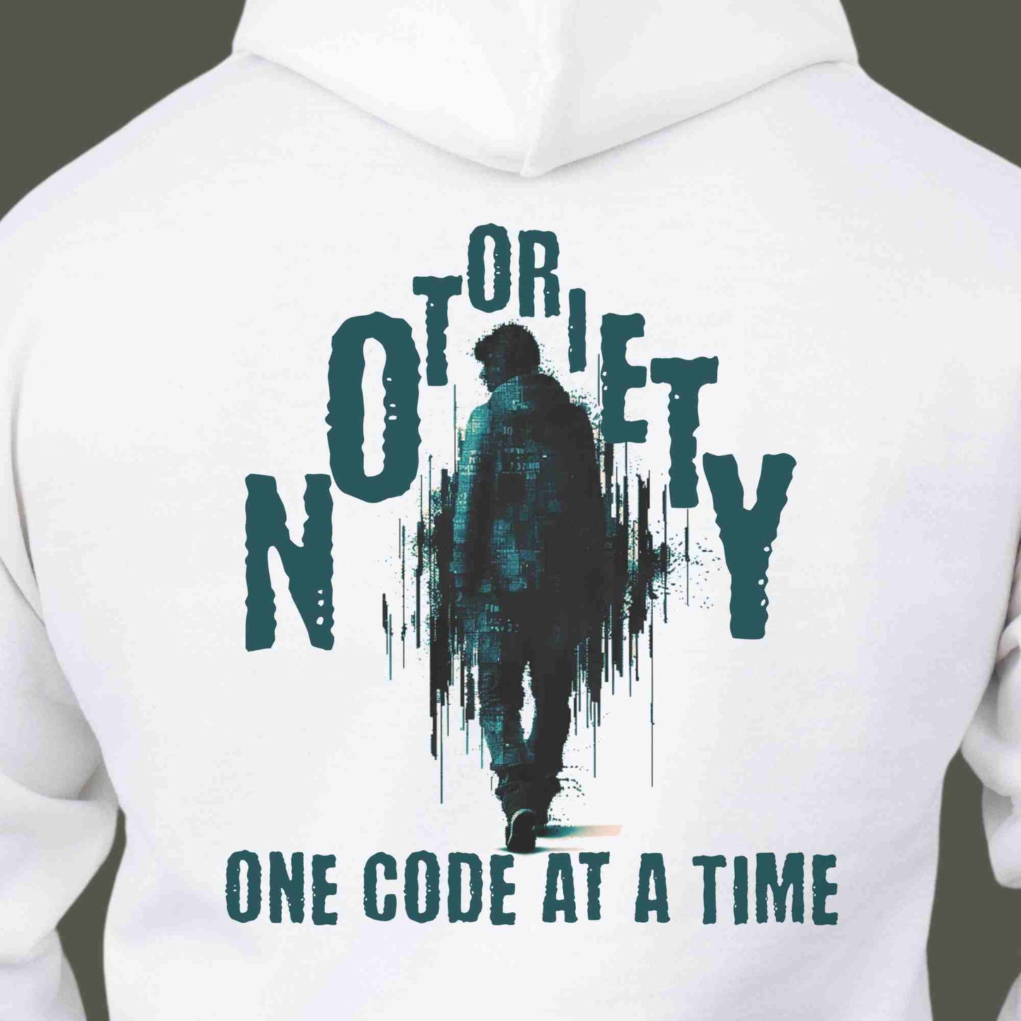 Champion Hoodie S700 "Notoriety One Code At A Time" Funny Hooded Sweatshirt For Coders Unisex
