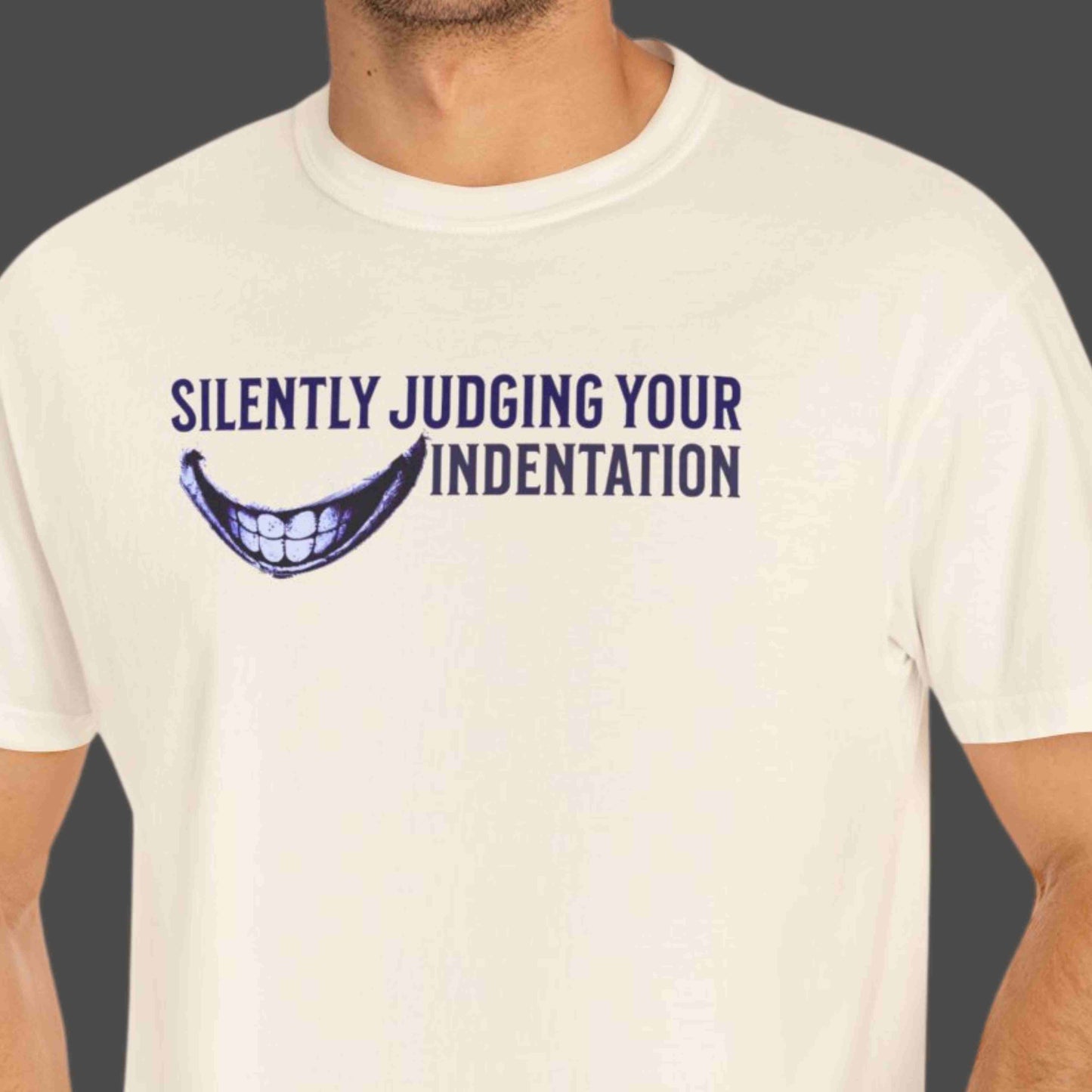 "Silently Judging Your Indentation" Funny T-shirt for Programmers Unisex