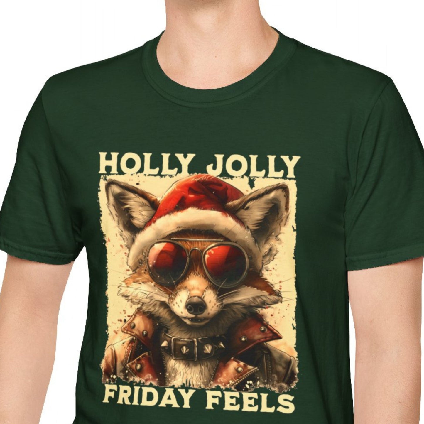 "Holly Jolly Friday Feels" Funny Christmas T-shirt Men And Women