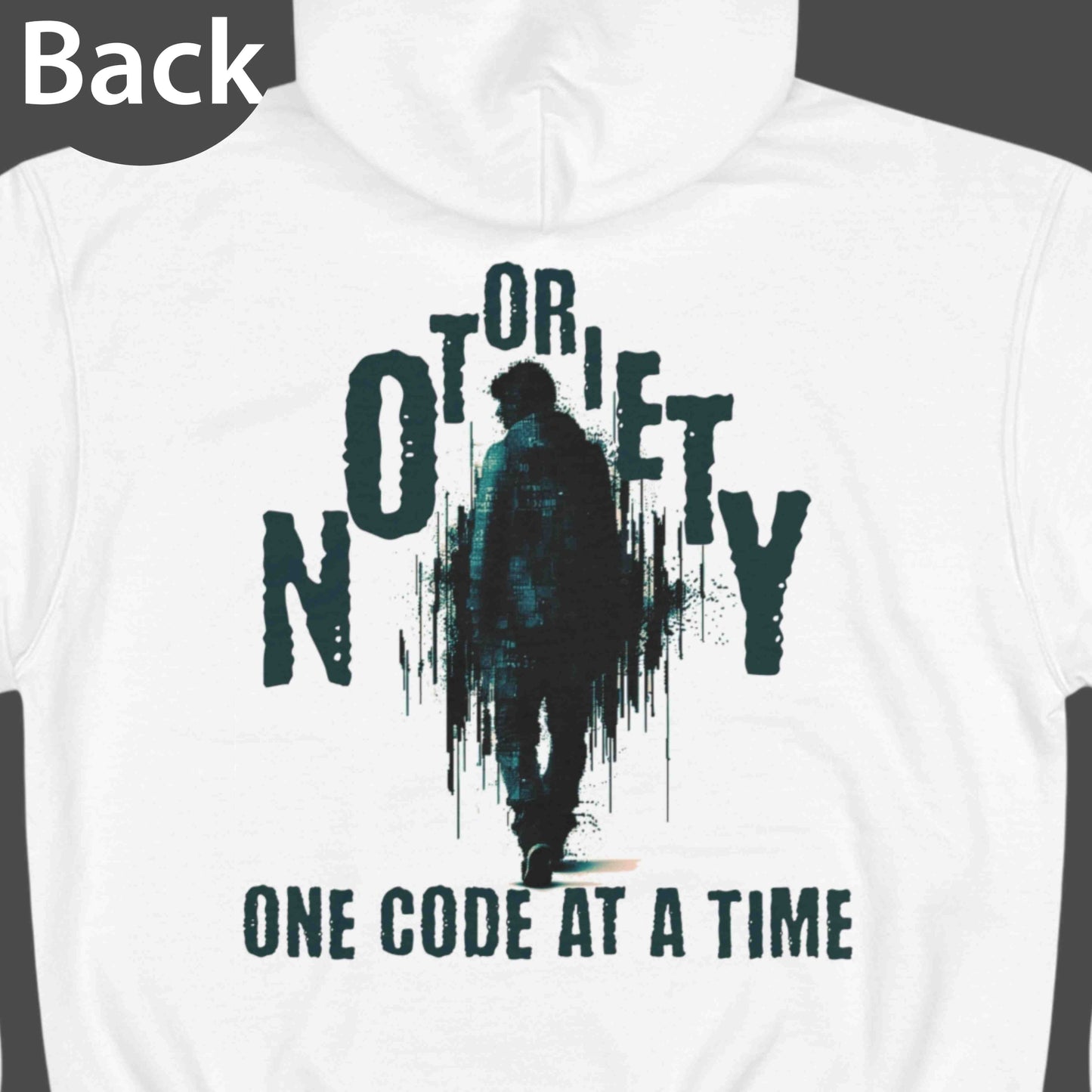 Champion Hoodie S700 "Notoriety One Code At A Time" Funny Hooded Sweatshirt For Coders Unisex