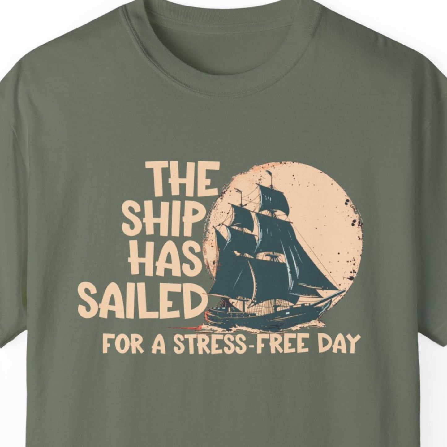 T-shirt with Funny Sayings Men Moss Front