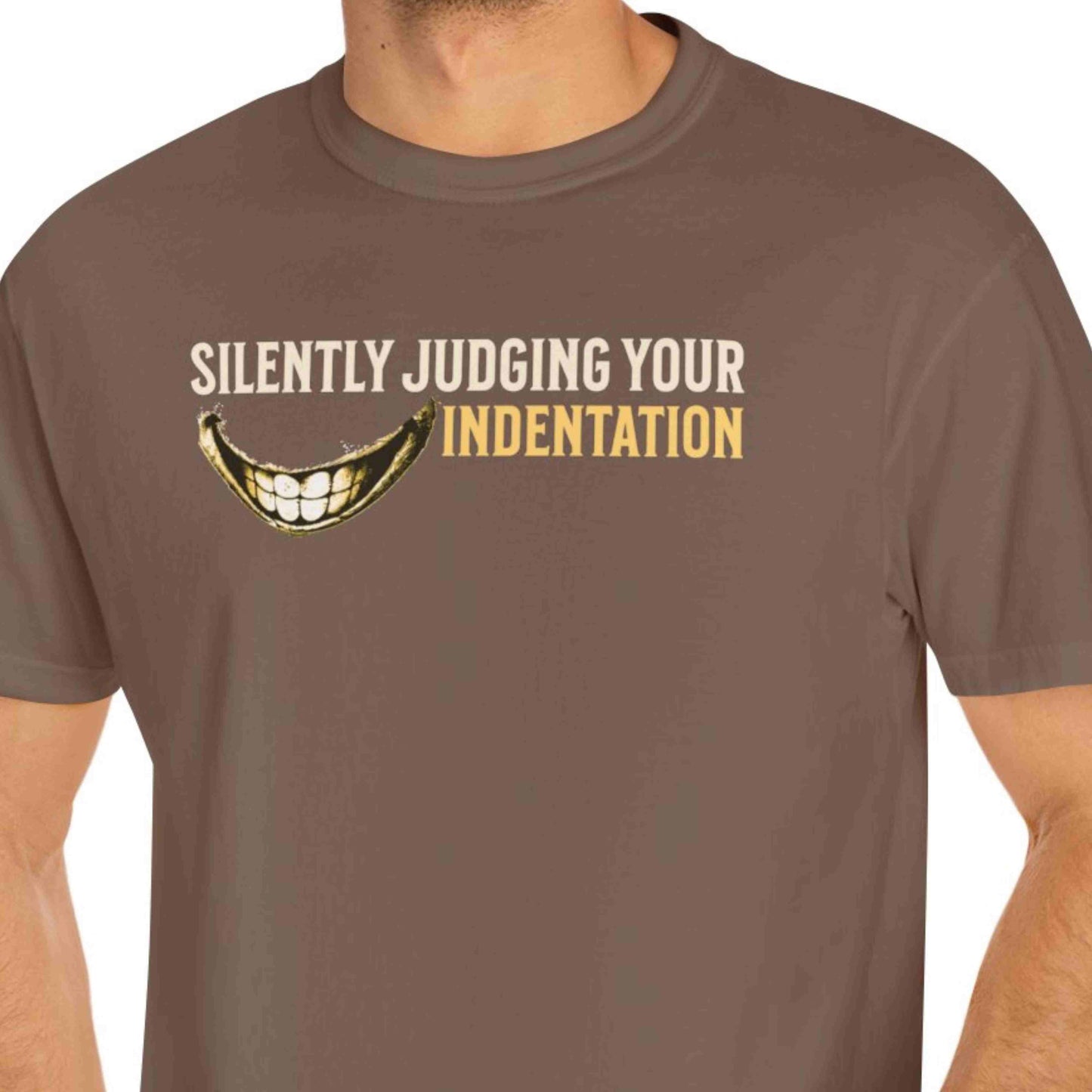 "Silently Judging Your Indentation" Funny T-shirt for Programmers Unisex