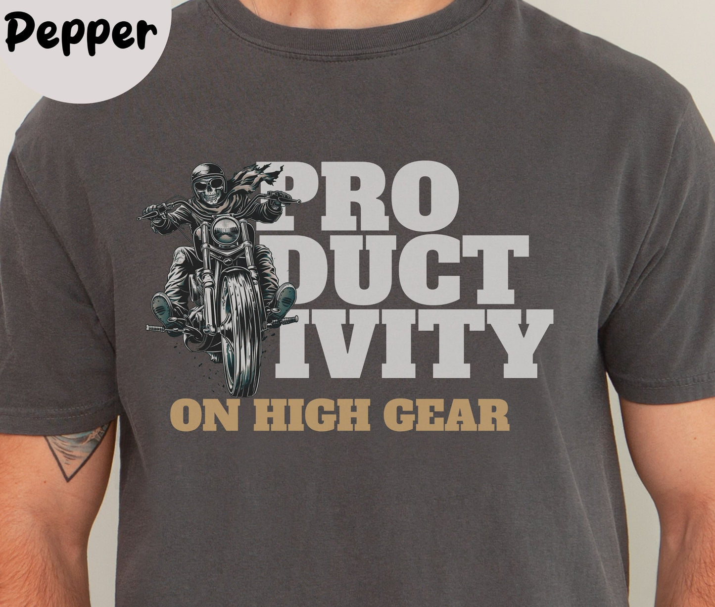 "Productivity On High Gear" Funny T-shirt About Work Men And Women