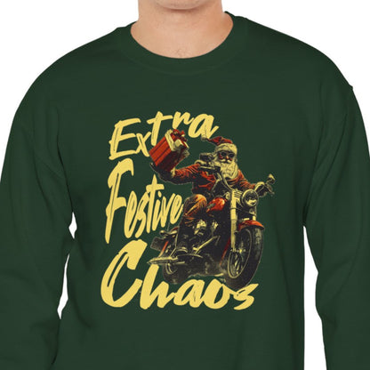 "Extra Festive Chaos" Funny Christmas Sweatshirt About Work