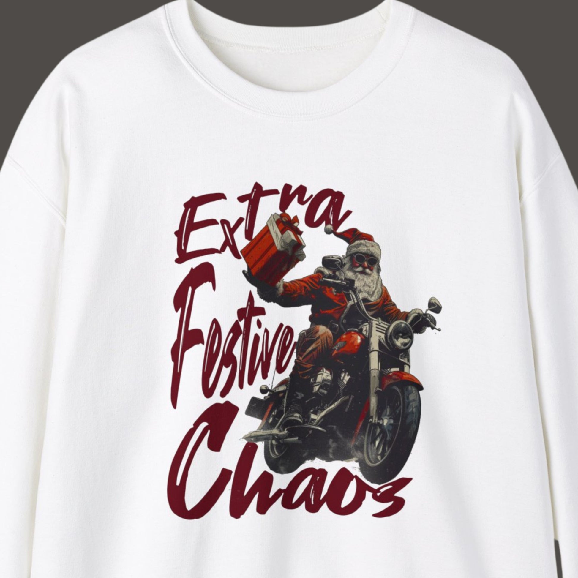 Humorous Christmas Sweatshirt White Front