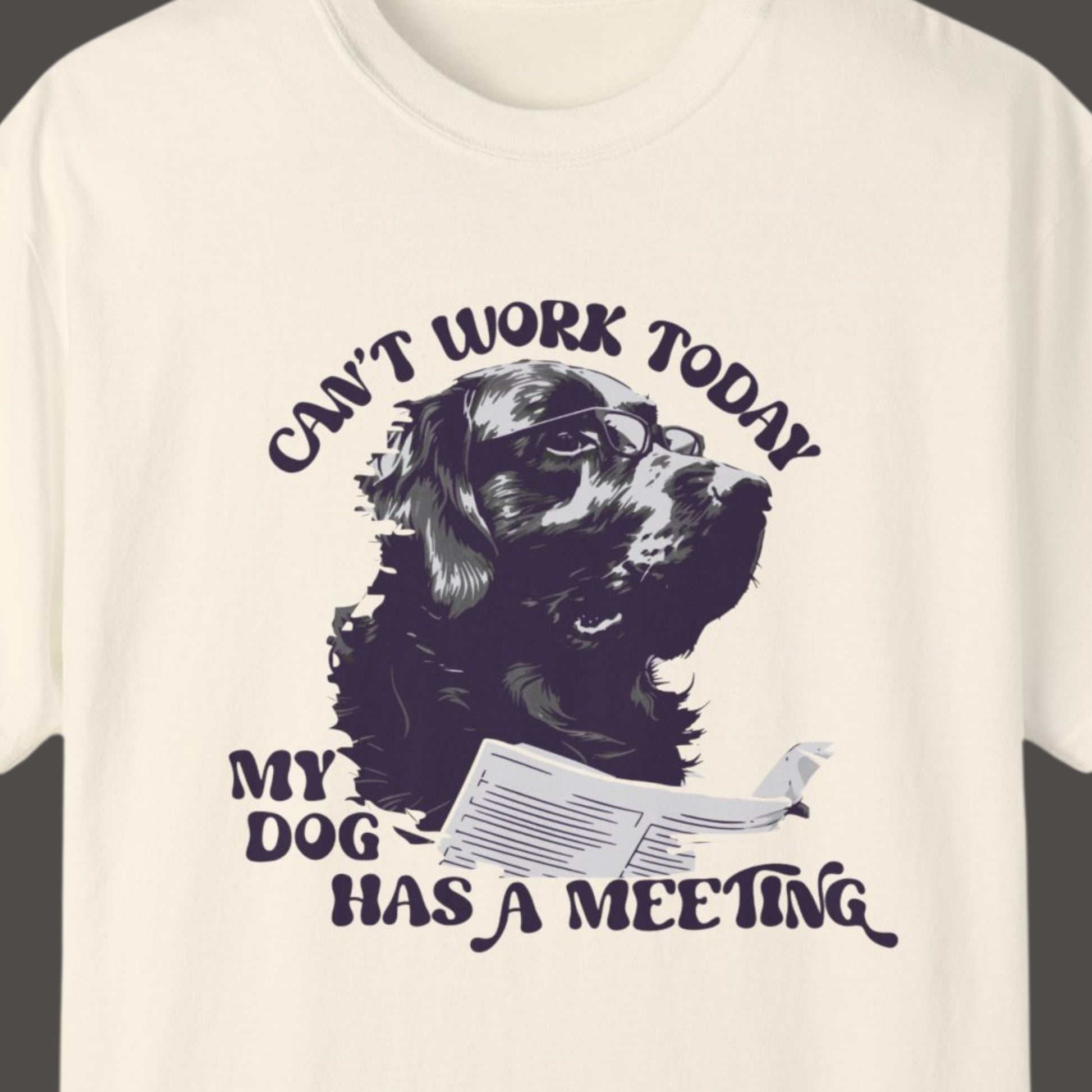 Funny T-shirt About Work Ivory Front