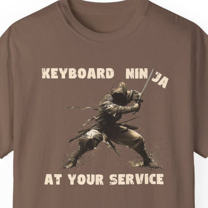 "Keyboard Ninja At Your Service" Funny T-shirt for Work Men And Women