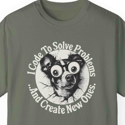 "I Code To Solve Problems And Create New Ones" Funny T-shirt for Programmers Unisex