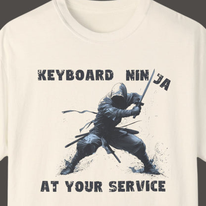 "Keyboard Ninja At Your Service" Funny T-shirt for Work Men And Women