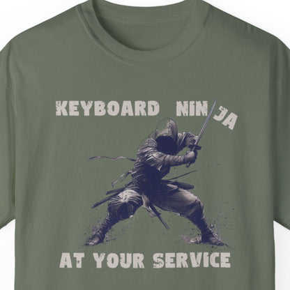 "Keyboard Ninja At Your Service" Funny T-shirt for Work Men And Women