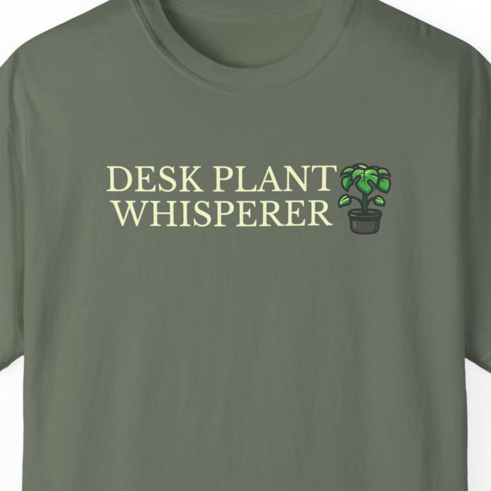 Funny T-shirt About Work Moss Front