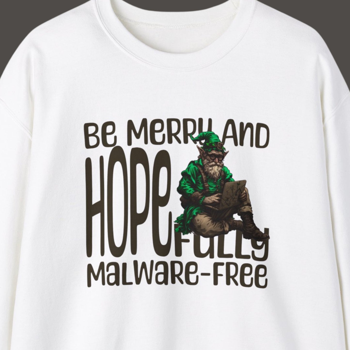 Funny Christmas Sweatshirt For IT Professionals White Front