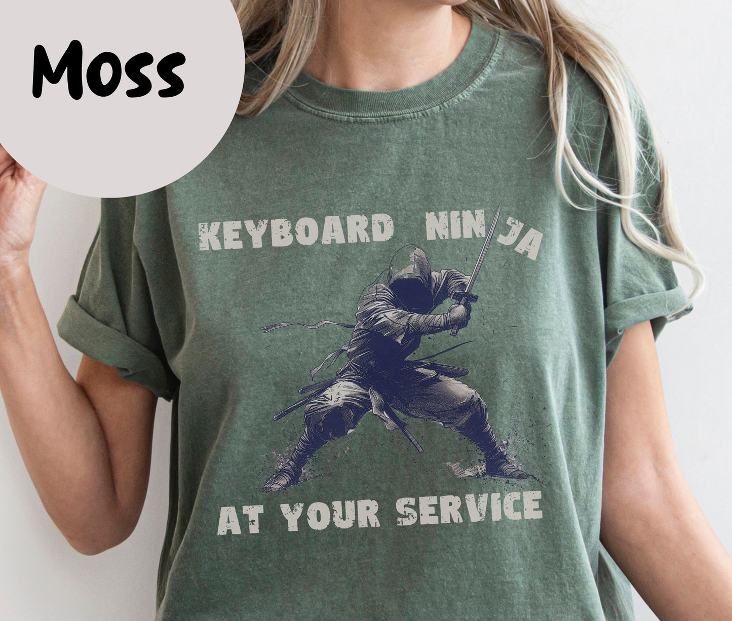 "Keyboard Ninja At Your Service" Funny T-shirt for Work Men And Women